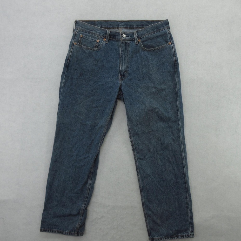 Levis 550 Jeans Mens 36X29 (Tag38x30) Blue Relaxed Tapered Denim Distressed